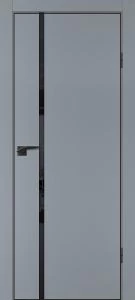Межкомнатная дверь P-22  кромка ABS черная c 4-х ст. Серый матовый