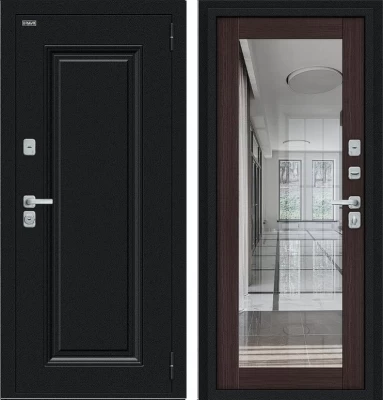 Дверь Браво Thermo Флэш МФ/BChrome Букле черное/Wenge Melinga