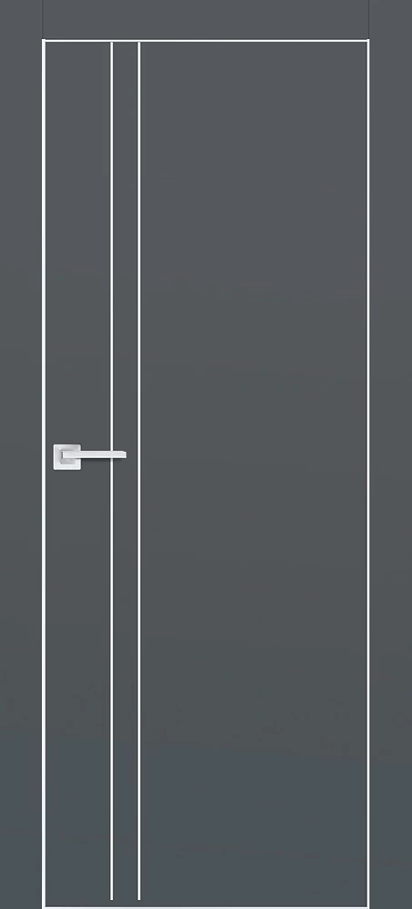 Фото Межкомнатная дверь PX-20  AL кромка с 4-х ст. Графит матовый