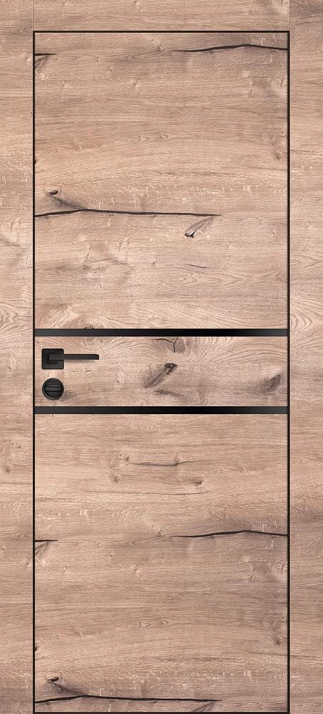 Фото Межкомнатная дверь PX-18 черная кромка с 4-х ст. Дуб пацифик