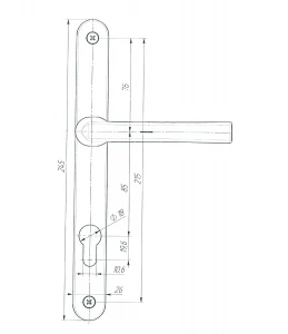 Ручка дверная на планке РФ1-85.25 (85 мм) черный матовый