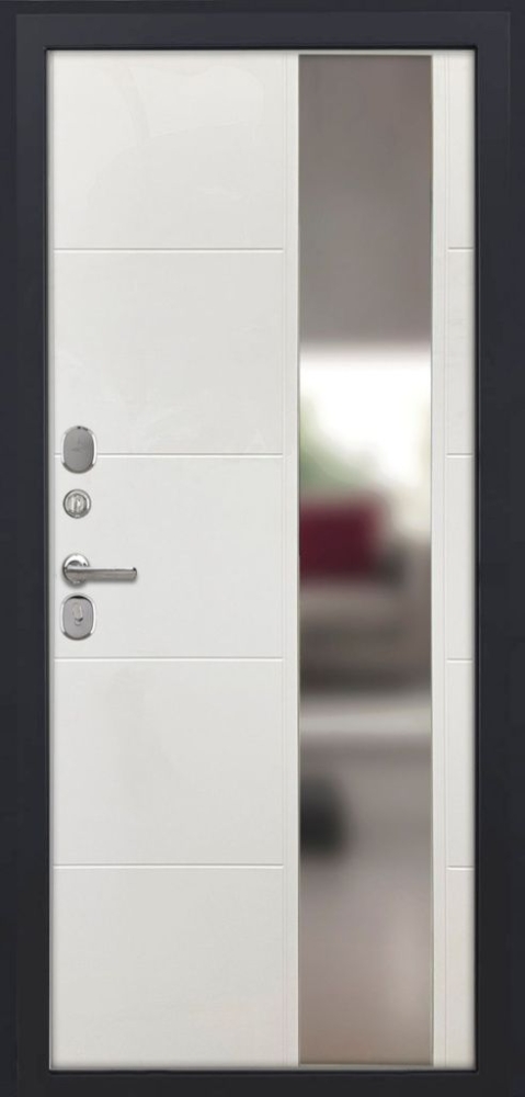 Входная дверь ДвериПРО L-Термо серебро ФЛЗ-649 капучино (зеркало) DPRO196802 внутренняя сторона