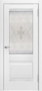 Межкомнатная дверь ЛУ-52 (Белый эмалит, до, 900x2000)